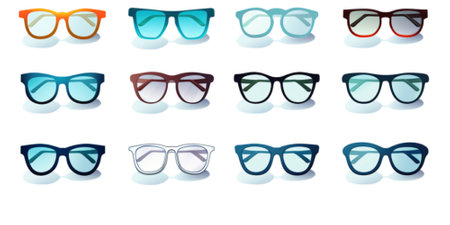 Glasses icons set. Cartoon set of glasses vector icons for web designの素材