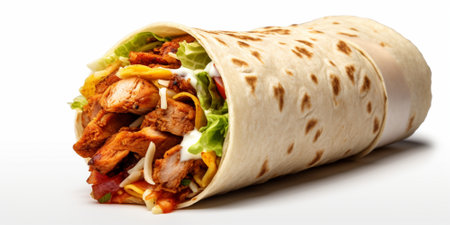 Doner kebab - grilled meat in a tortilla wrapの素材