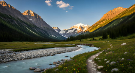 Banff National Park, Canadian Rockies, Alberta, Canada. Beautiful summer landscape.の素材