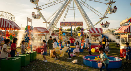 Unidentified people having fun at the oktoberfest in munichの素材