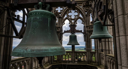 The Bell Tower at the University of Cambridge in England, UK.の素材