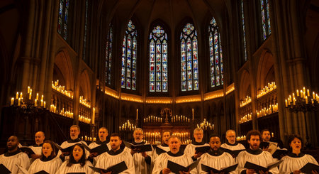 The choir of the cathedral of Santa Maria in Barcelona.の素材