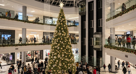 The Christmas tree at Central World shopping mall in Bangkok, Thailand.の素材
