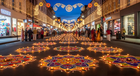 Christmas lights in Krakow, Poland. Krakow is the capital and largest city of Poland.の素材
