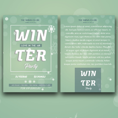Winter Party Flyerのイラスト素材