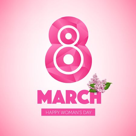 March 8 greeting card. Background template for International Womans Dayのイラスト素材