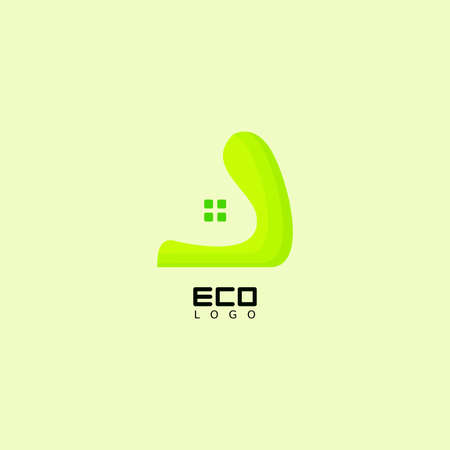 Green eco-friendly logo with leaf patterns for business, natural logo, green abstract logoのイラスト素材