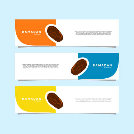 Ramadan Kareem banner design, Dates for breaking the fast or iftar. vector illustration of a date. Ramadan mubarakのイラスト素材