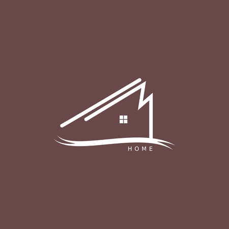 Simple home logo. House logo. Simple abstract home or monument or apartment logo design for business.のイラスト素材