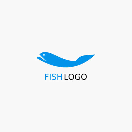 Simple fish logo. A seafood logo for a restaurant or food business or seafood cooking service.のイラスト素材
