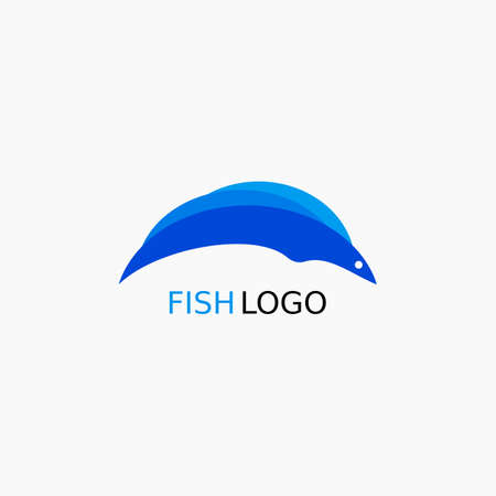 Simple fish logo. A seafood logo for a restaurant or food business or seafood cooking service.のイラスト素材