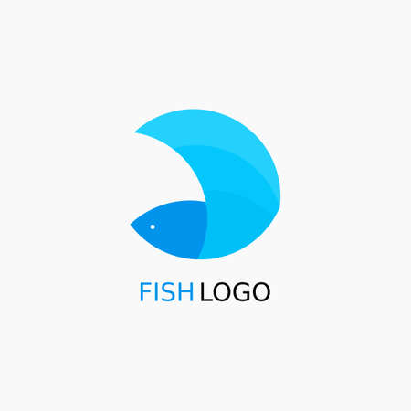 Simple fish logo. A seafood logo for a restaurant or food business or seafood cooking serviceのイラスト素材