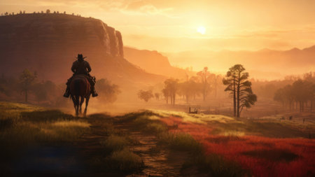 Red Dead Redemption 2 theme style ai generated wallpaperの素材