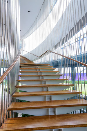 KUALA LUMPUR, MALAYSIA - AUGUST 10, 2016: Beautiful modern stairs.のeditorial素材