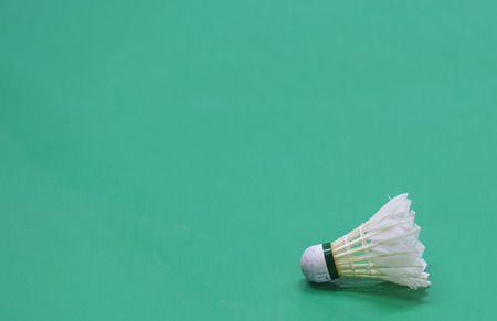shuttlecock in badminton courtsの写真素材