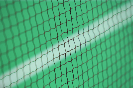 Close up of net in badminton courtの写真素材