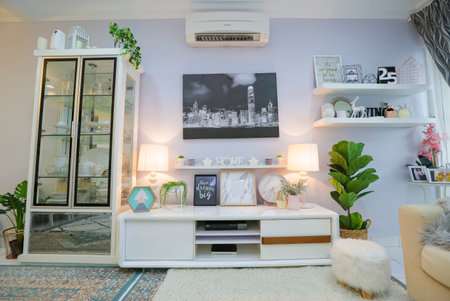 KUALA LUMPUR, MALAYSIA - MARCH 30, 2017 : Beautiful decoration home interior.のeditorial素材