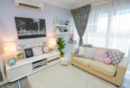 KUALA LUMPUR, MALAYSIA - MARCH 30, 2017 : Beautiful decoration home interior.のeditorial素材