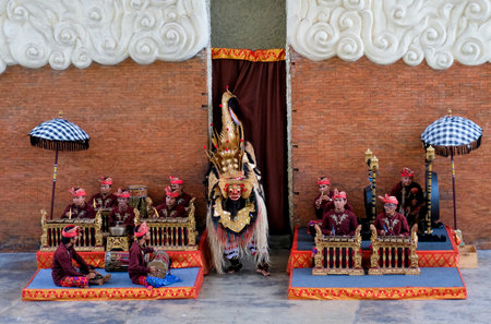 BALI, INDONESIA - NOVEMBER 15, 2017 : Barong Keris Dance performed at Garuda Wisnu Kencana Cultural Park or GWK, a cultural park located at Ungasan Bali.のeditorial素材