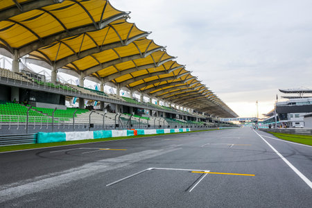 SEPANG, MALAYSIA -  SEPTEMBER 28, 2017 : Starting grid at Sepang International Circuit (SIC) Malaysia. Venue for the major motorsport events.のeditorial素材