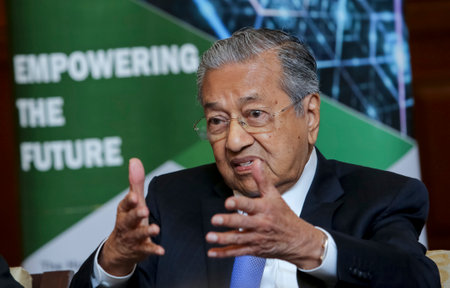 KUALA LUMPUR, MALAYSIA - AUGUST 27, 2018 : Malaysia Prime Minister Mahathir Mohamad. Malaysian politician currently serving as the Prime Minister of Malaysia for the second time.のeditorial素材