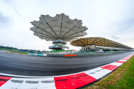 SEPANG, MALAYSIA -  SEPTEMBER 28, 2017 : Race track of Sepang International Circuit (SIC) Malaysia. Venue for the major motorsport events.のeditorial素材