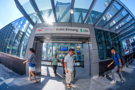 KUALA LUMPUR, MALAYSIA : JULY 17, 2017 : Entrance of Bukit Bintang Mass Rapid Transit (MRT)...