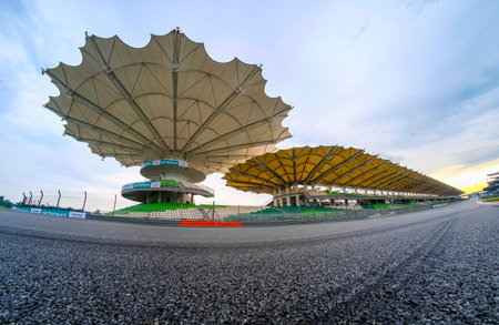 SEPANG, MALAYSIA -  SEPTEMBER 28, 2017 : Sepang International Circuit (SIC) Malaysia. Venue for the Formula One (F1) Malaysian Grand Prix, Motorcycle Grand Prix MotoGP & other major motorsport events.のeditorial素材