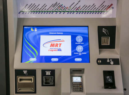 KUALA LUMPUR, MALAYSIA : JULY 17, 2017 : Ticket vending machines located at all Malaysia Mass Rapid Transit (MRT) stations.のeditorial素材