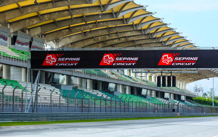SEPANG, MALAYSIA - DECEMBER 03, 2018 : Empty race track of Sepang International Circuit (SIC) Malaysia. Venue for the major motorsport events.のeditorial素材