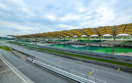 SEPANG, MALAYSIA - DECEMBER 03, 2018 : Empty race track of Sepang International Circuit (SIC) Malaysia. Venue for the major motorsport events.のeditorial素材