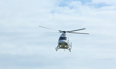 SEPANG, MALAYSIA - DECEMBER 03, 2018 : Russian Helicopter, Ansat is multi-purpose light helicopter.のeditorial素材
