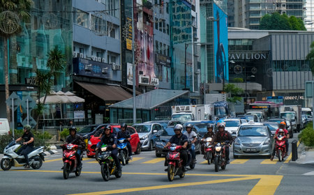 KUALA LUMPUR, MALAYSIA : OCTOBER 25, 2018 : Busy Bukit Bintang or Star Hill, a tourist attraction place for shopping, eat and sightseeing.のeditorial素材