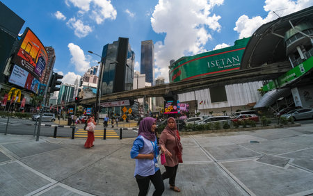 KUALA LUMPUR, MALAYSIA : OCTOBER 25, 2018 : Bukit Bintang or Star Hill, a tourist attraction place for shopping, eat and sightseeing.のeditorial素材