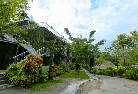PERAK, MALAYSIA - JULY 10, 2018 : Belum Rainforest Resort, a luxury accommodation for nature-lovers to discover peace environment of 130 million years old Royal Belum Rainforest Park at Pulau Banding.のeditorial素材