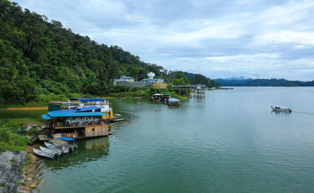 PERAK, MALAYSIA - JULY 11, 2018 : Cruising Houseboat for nature-lovers to discover peace environment...