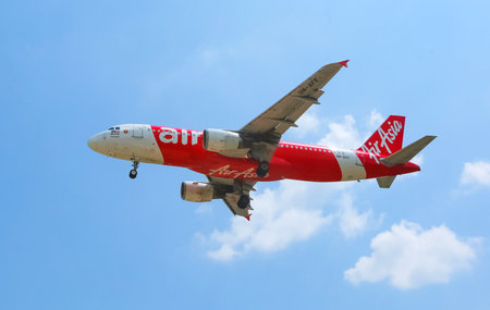 SEPANG, MALAYSIA - FEBRUARY 08, 2019 : Air Asia Low Cost Airlines aircraft. AirAsia Group operates...