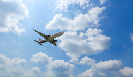 SEPANG, MALAYSIA - FEBRUARY 08, 2019 : Malindo Air aircraft at KLIA. Malindo Airways Sdn Bhd is a Malaysian full-service airline and is owned by Indonesian Lion Air Group.のeditorial素材