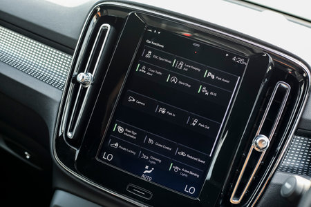 KUALA LUMPUR, MALAYSIA - MARCH 22, 2019 : View of centre touch screen panel for control car system...