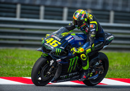 SEPANG, MALAYSIA - FEBRUARY 06, 2019 : Valentino Rossi of Italy and Yamaha Factory Racing during the...
