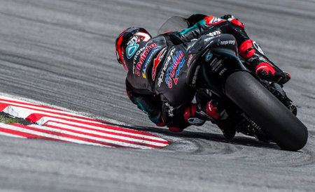 SEPANG, MALAYSIA - FEBRUARY 06, 2019 : Fabio Quartararo of France and Petronas Yamaha SRT during the MotoGP Test at Sepang International Circuit (SIC).のeditorial素材