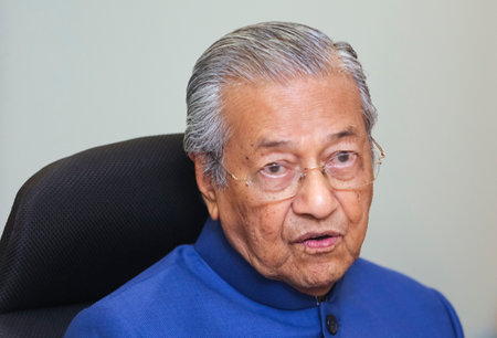 KUALA LUMPUR, MALAYSIA - APRIL 19, 2019 : Malaysia's Prime Minister, Mahathir Mohamad. Malaysian politician currently serving as the Prime Minister of Malaysia for the second time at age 93 years.のeditorial素材