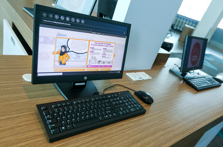 KUALA LUMPUR, MALAYSIA - MARCH 20, 2018 : Internet lounge at departure hall of Kuala Lumpur International Airport 2 (KLIA2).のeditorial素材
