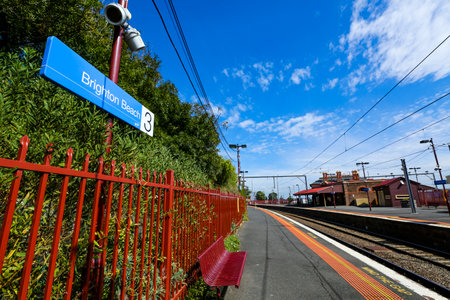 MELBOURNE, AUSTRALIA - MARCH 16, 2018 :  Brighton Beach Station for Metro Trains Melbourne.