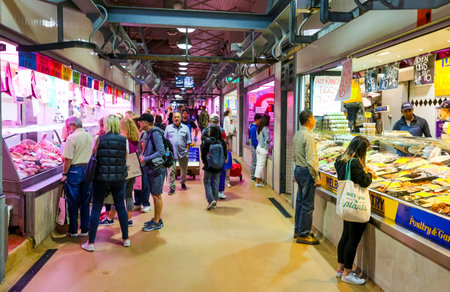 MELBOURNE, AUSTRALIA - MARCH 15, 2018 : Tourist attraction place, Queen Victoria Market. Wet market...