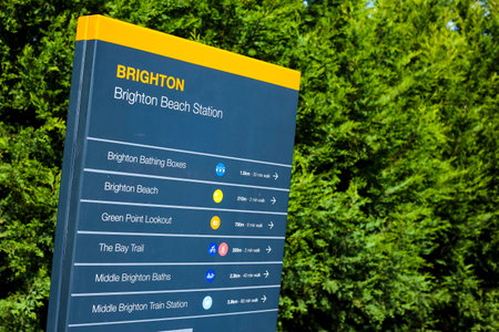 MELBOURNE, AUSTRALIA - MARCH 16, 2018 :  Brighton Beach Station for Metro Trains Melbourne.のeditorial素材