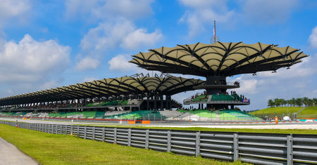 SEPANG, MALAYSIA - NOVEMBER 03, 2019 : Race track of Sepang International Circuit (SIC) Malaysia. Venue for the major motorsport events.のeditorial素材