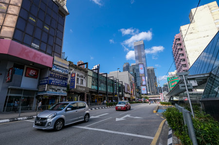KUALA LUMPUR, MALAYSIA - FEBRUARY 22, 2020 : Bukit Bintang or Star Hill, a tourist attraction place for shopping, eat and sightseeing.のeditorial素材