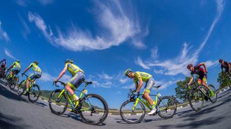 KEDAH, MALAYSIA - FEBRUARY 25, 2016: Riders compete during Le Tour de Langkawi (LTDL) 2016. LTDL is...