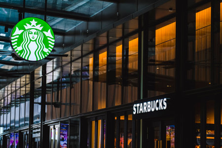 KUALA LUMPUR, MALAYSIA - JUNE 20, 2022: Starbucks store in Kuala Lumpur. Starbucks Corporation is an American coffee company and coffeehouse chain.のeditorial素材